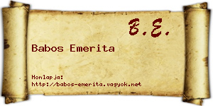 Babos Emerita névjegykártya